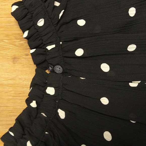 Loft, black with white polka dots blouse, size M, long sleeve, NWT, womens - Picture 5 of 8